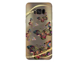Husa Silicon Soft Upzz Print Samsung Galaxy S8 Model Golden Butterfly
