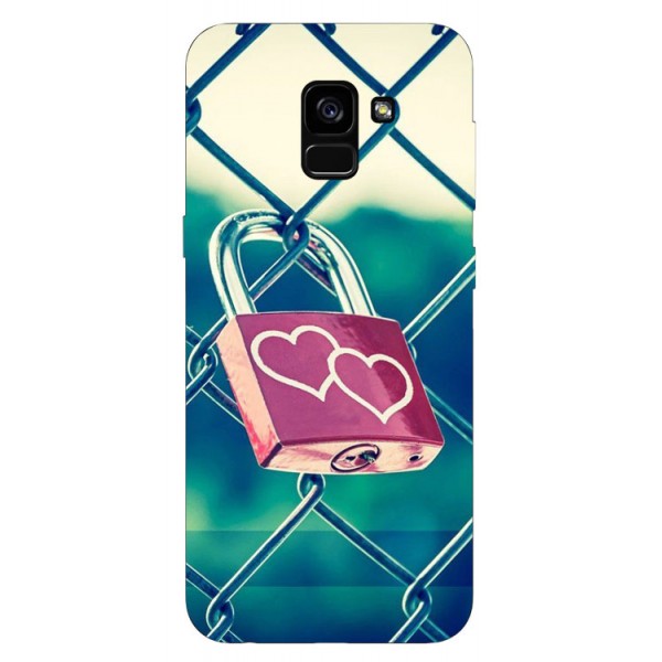 Husa Silicon Soft Upzz Print Samsung Galaxy A8 2018 Model Heart Lock itelmobile.ro imagine noua 2022
