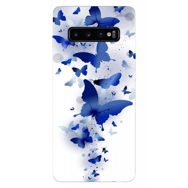 Husa Silicon Soft Upzz Print Samsung Galaxy S10 Plus Model Blue Butterflyes