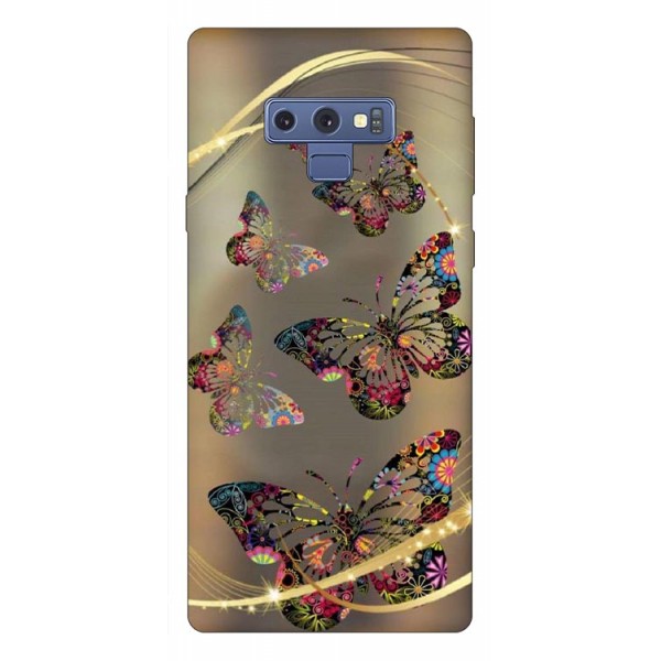 Husa Silicon Soft Upzz Print Samsung Galaxy Note 9 Model Golden Butterfly