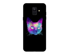 Husa Silicon Soft Upzz Print Compatibila Cu Samsung A6 2018 Model Neon Cat