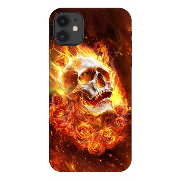 Husa Premium Upzz Print iPhone 11 Model Flame Skull