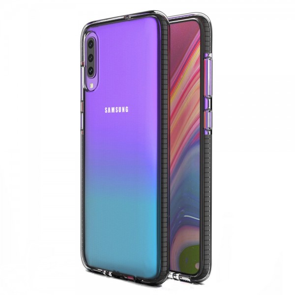 Husa Spate Upzz Spring Samsung Galaxy A70 ,silicon 1mm ,rezistenta La Socuri ,transparenta Cu Margine Neagra imagine itelmobile.ro 2021