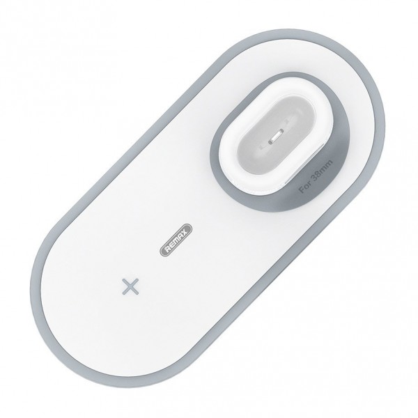 Incarcator Wireless Remax 3 In 1 , Airpods / Apple Watch 38mm Phone / Smartphone, Alb 38mm imagine noua 2022