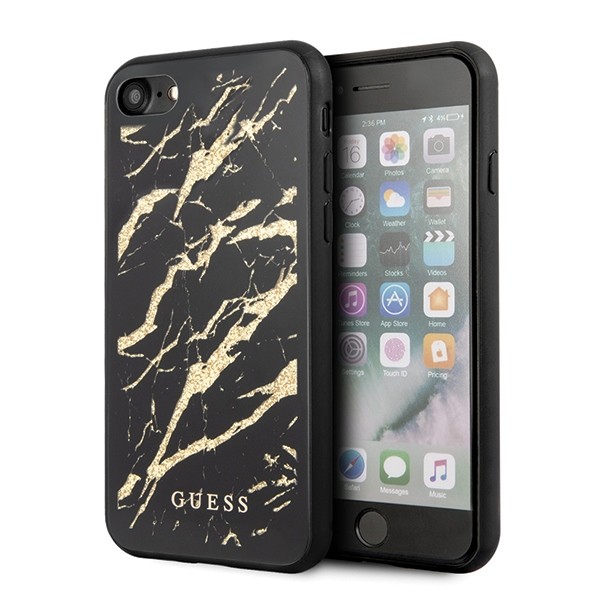 Husa Premium Originala Guess iPhone Se 2 ( 2020 ) Marble ,negru Gold-guhci8mggbk geekmall.ro imagine noua tecomm.ro