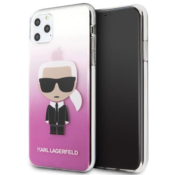 Husa Premium Originala Karl Lagerfeld iPhone 11 Pro Max ,colectia Gradient Ikonik ,roz -klhcn65trdfkpi