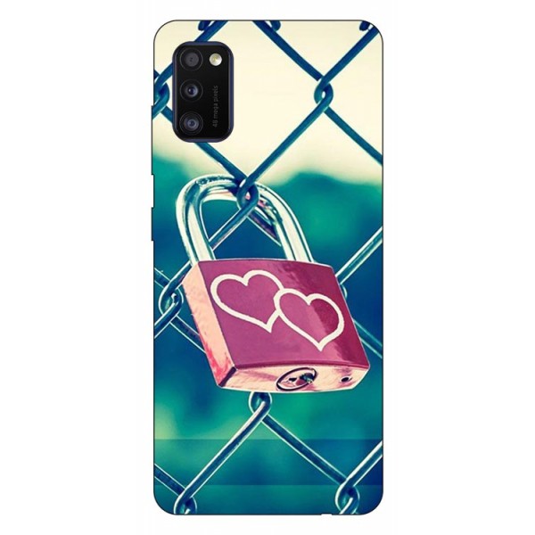 Husa Silicon Soft Upzz Print Samsung Galaxy Galaxy A41 Model Heart Lock itelmobile.ro imagine noua 2022