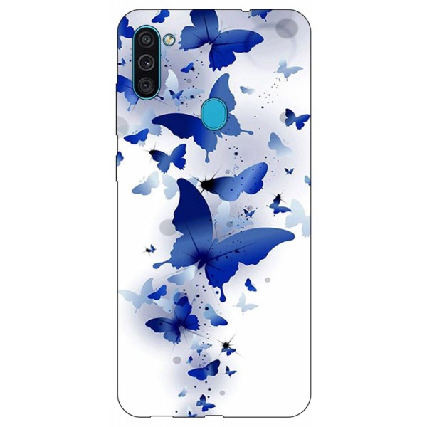 Husa Silicon Soft Upzz Print Samsung Galaxy A11 Model Blue Butterflies
