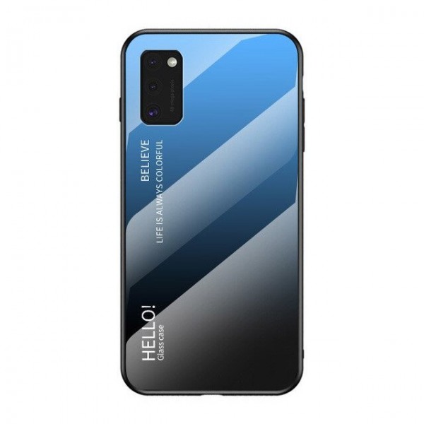 Husa Spate Upzz Gradient Glass Pentru Samsung Galaxy A41 ,spate Sticla Rezistenta , Negru -albastru itelmobile.ro imagine noua 2022