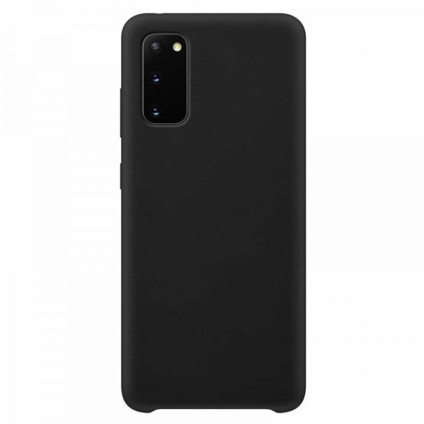 Husa Premium Upzz No Logo Soft Silicon Compatibila Cu Samsung Galaxy A41,invelis Alcantara La Interior ,negru