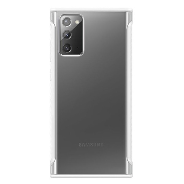 Husa Originala Samsung Galaxy Note 20 Transparenta Cu Rama Alba Grip Anti-alunecare -ef-gn980cb geekmall.ro imagine noua tecomm.ro