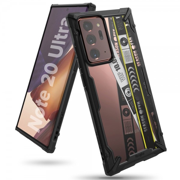 Husa Premium Ringke Fusion X Samsung Galaxy Note 20 Ultra Design Ticket Band ,negru