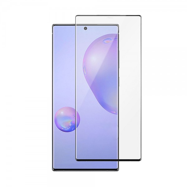 Folie Full Cover Nano Glass Flexible Bestsuit Samsung Galaxy Note 10+ Plus ,transparenta Cu Margine Neagra -merge Amprenta