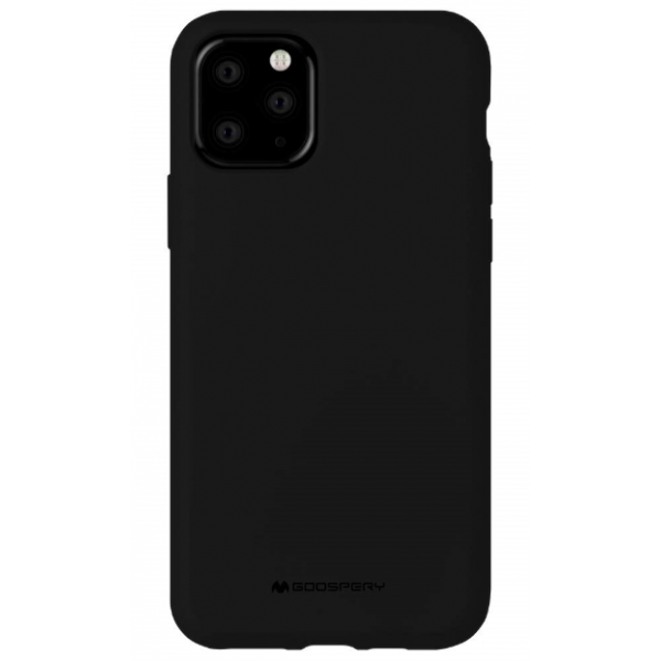 Husa Spate Mercury Silicone iPhone 11 Pro ,cu Interior Alcantara ,negru