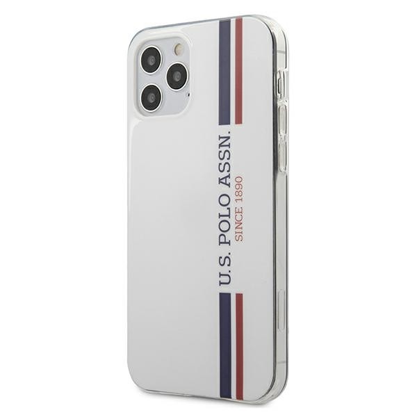 Husa Premium Originala Us Polo Assn iPhone 12 / iPhone 12 Pro,colectia Tricolor ,alb – Ushcp12mpcusswh alb imagine noua 2022