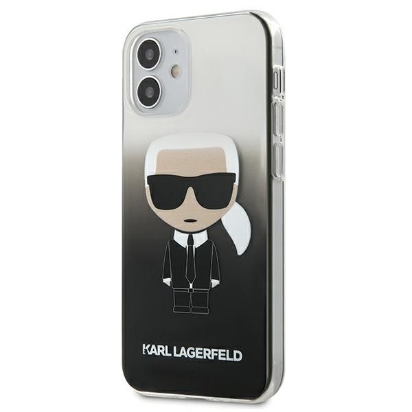 Husa Premium Originala Karl Lagerfeld Compatibila Cu iPhone 12 Mini ,colectia Gradient Ikonik Karl,negru-klhcp12strdfkbk