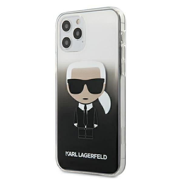 Husa Premium Originala Karl Lagerfeld Compatibila Cu iPhone 12 Pro Max ,colectia Gradient Ikonik Karl, Negru - Klhcp12ltrdfkbk