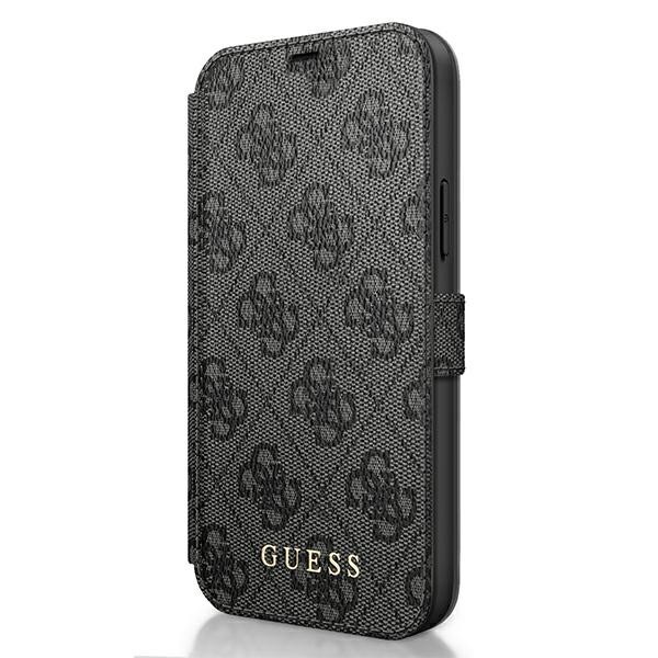 Husa Premium Originala Guess Tip Carte iPhone 12 Mini ,colectia Charm , Gri – Guflbksp12s4gg