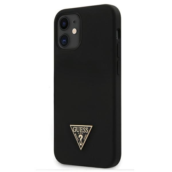 Husa Premium Originala Guess iPhone 12 Mini ,colectia Silicon Triangle ,negru – Guhcp12slstmbk