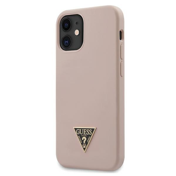Husa Premium Originala Guess iPhone 12 Mini ,colectia Silicon Triangle ,roz -guhcp12slstmlp -guhcp12slstmlp imagine noua 2022