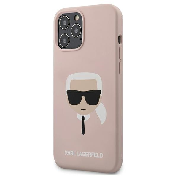 Husa Premium Karl Lagerfeld iPhone 12 Pro Max ,colectia Silicone Karl Head ,roz - Klhcp12lslkhlp