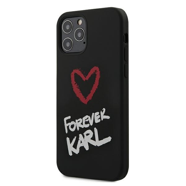Husa Premium Karl Lagerfeld iPhone 12 / iPhone 12 Pro ,colectia Silicone Forever Karl ,negru -klhcp12msilkrbk geekmall.ro imagine noua tecomm.ro