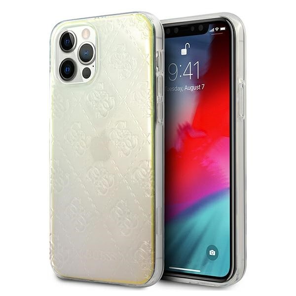 Husa Premium Originala Guess iPhone 12 Pro Max, Colectia 4g Pattern ,iridescent – Guhcp12l3d4girbl colectia imagine noua 2022