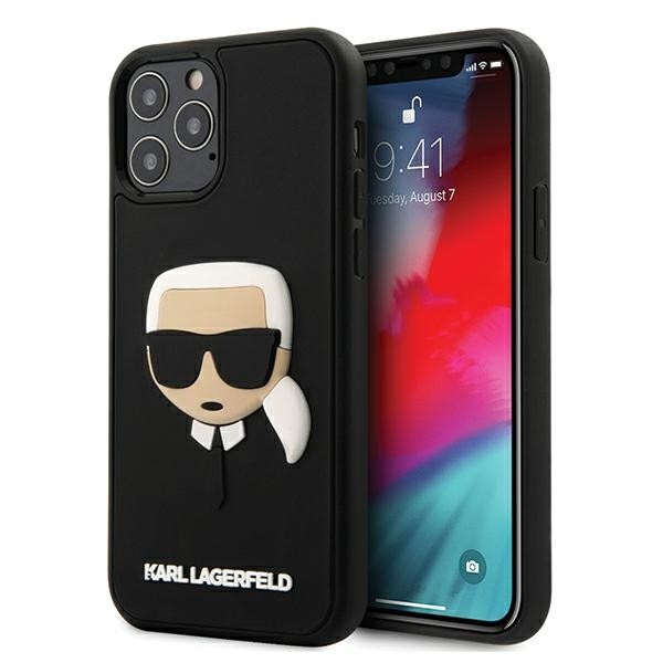 Husa Premium Karl Lagerfeld iPhone 12 Pro Max , Colectia 3d Rubber Karl Head, Negru – Klhcp12lkh3dbk geekmall.ro imagine noua tecomm.ro