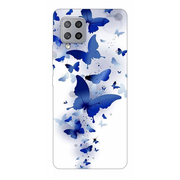 Husa Silicon Soft Upzz Print Samsung Galaxy A42 5g Model Blue Butterflies