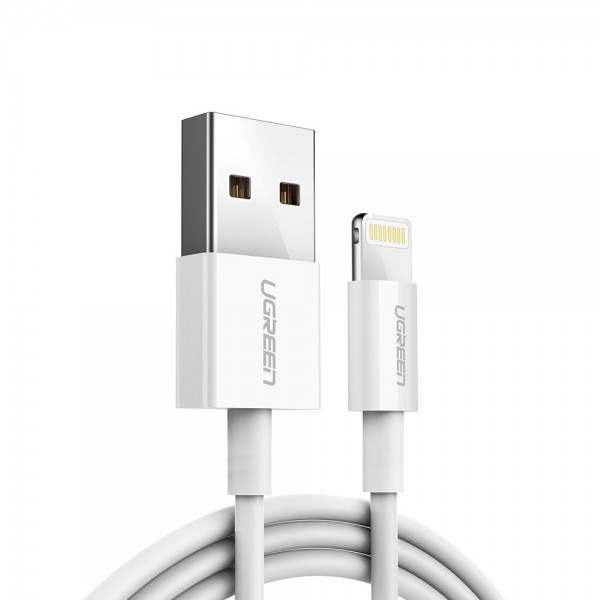 Cablu Date Premium Ugreen Lightning Mfi 1m, 2.4a, Alb geekmall.ro imagine noua tecomm.ro