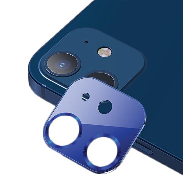 Protectie Camera Usams Metal Si Sticla Securizata Pentru iPhone 12 Mini - Albastru