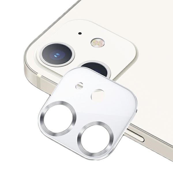 Protectie Camera Usams Metal Si Sticla Securizata Pentru iPhone 12 - Silver White