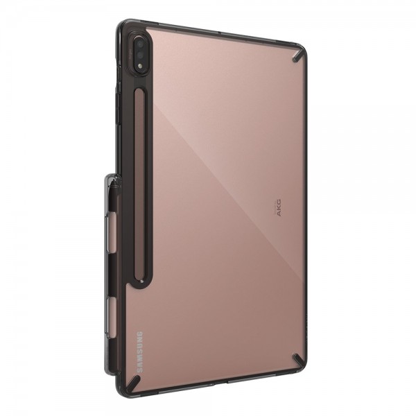 Husa Tableta Ringke Fushion Pc Case Compatibila Cu Galaxy Tab S7+ Plus, Transparenta Cu Margine Fumurie geekmall.ro imagine noua tecomm.ro