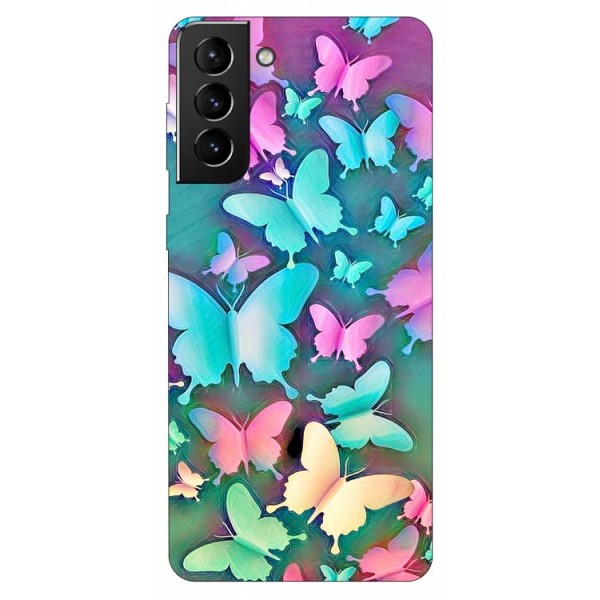 Husa Silicon Soft Upzz Print Compatibila Cu Samsung Galaxy S21 Model Colorfull Butterflies