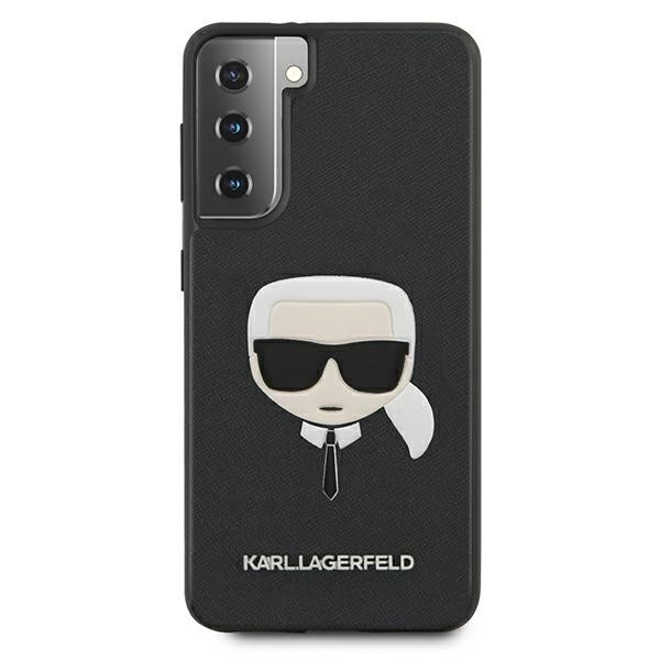 Husa Premium Originala Karl Lagerfeld Compatibila Cu Samsung Galaxy S21+ Plus, Colectia Saffiano Karl Head, Negru - 496701