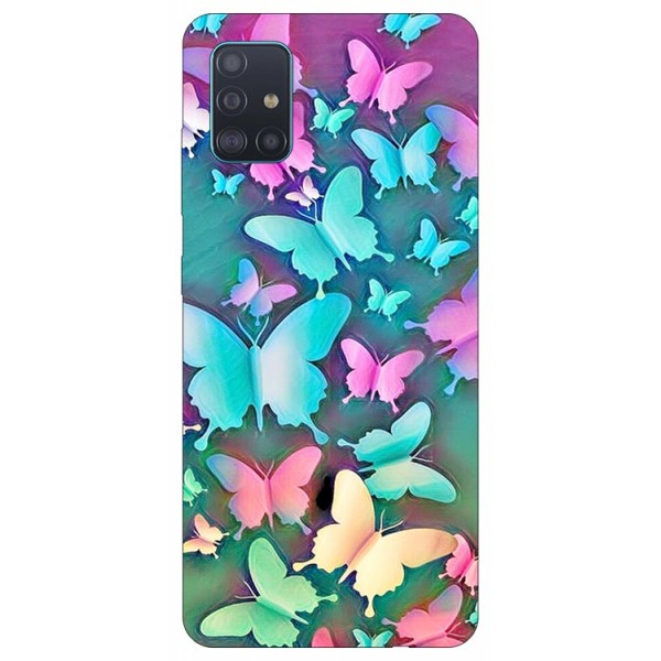Husa Silicon Soft Upzz Print Compatibila Cu Samsung Galaxy A51 Model Colorfull Butterflies