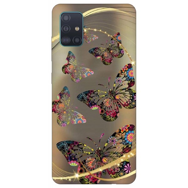 Husa Silicon Soft Upzz Print Compatibila Cu Samsung Galaxy A71 5g Model Golden Butterfly