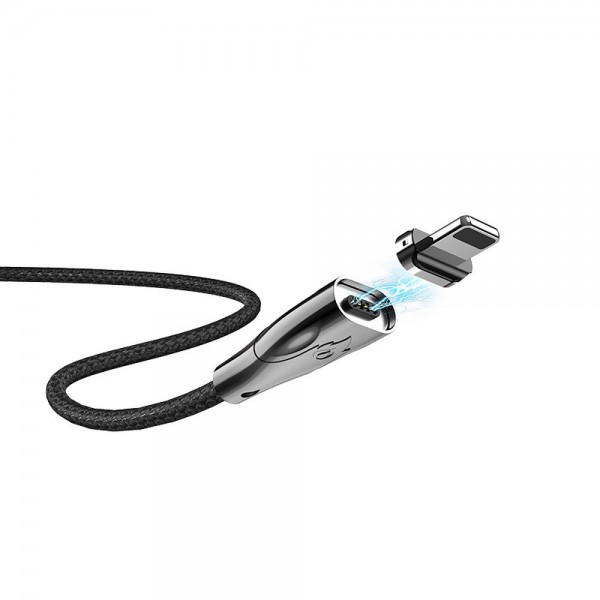 Cablu Incarcare Hoco Blaze Cu Cap Magnetic Detasabil, Compatibil Cu Device-uri Cu Mufa Lightning, Negru U75