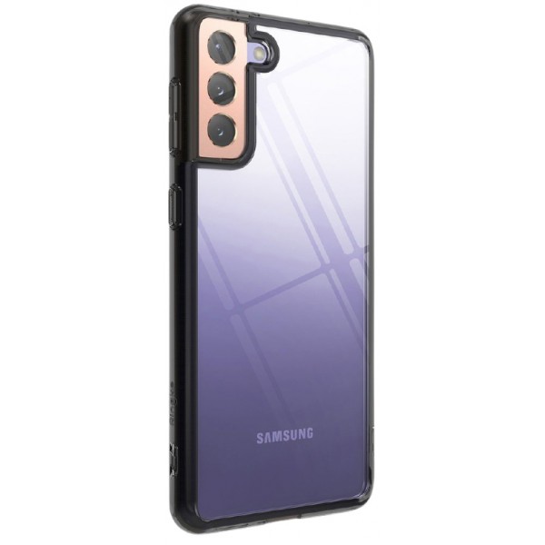Husa Premium Ringke Fusion Pc Pentru Samsung Galaxy S21,transparenta Cu Rama Fumurie geekmall.ro imagine noua tecomm.ro