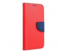 Husa Flip Carte Upzz Fancy Book Compatibila Cu Samsung M31, Navy Rosu