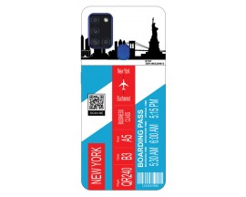 Husa Silicon Soft Upzz Print Travel Compatibila cu Samsung Galaxy A21s Model New York