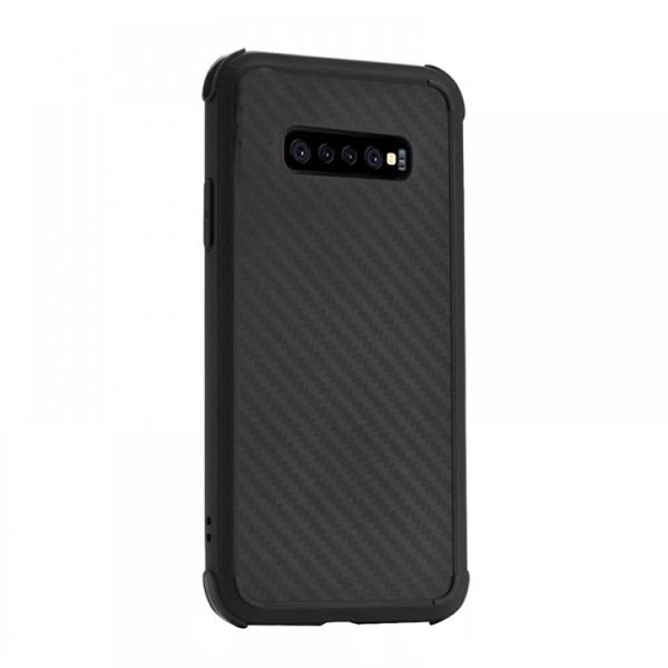 Husa Spate Silicon Roar Carbon Armor Antishock Compatibila Cu Samsung Galaxy S10+ Plus, Negru