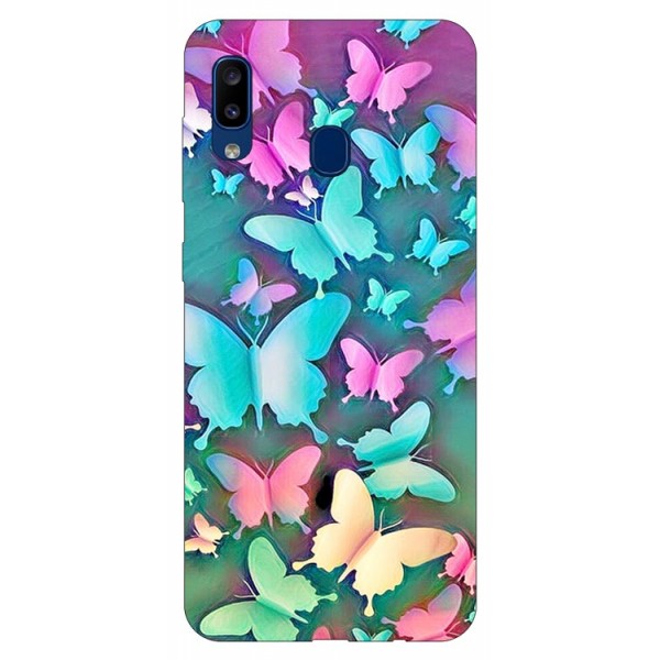 Husa Silicon Soft Upzz Print Compatibila Cu Samsung Galaxy A20 Model Colorfull Butterflyes