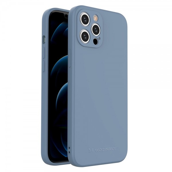 Husa Spate Silicon Wozinsky Compatibil Cu iPhone 12 Pro Max, Silicon Soft, Protectie La Camera, Albastru