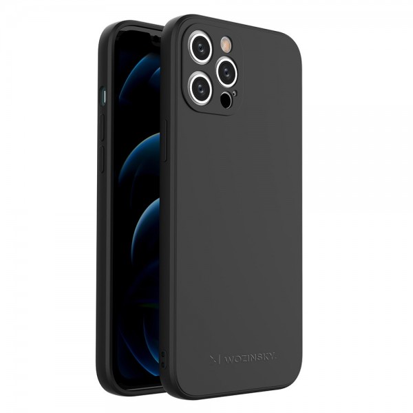 Husa Spate Silicon Wozinsky Compatibil Cu iPhone 12 Pro Max, Silicon Soft, Protectie La Camera, Negru