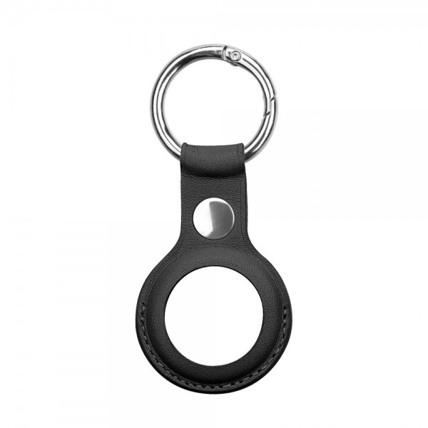 Husa Upzz Leather Key Compatibila Apple Airtag, Piele Negru