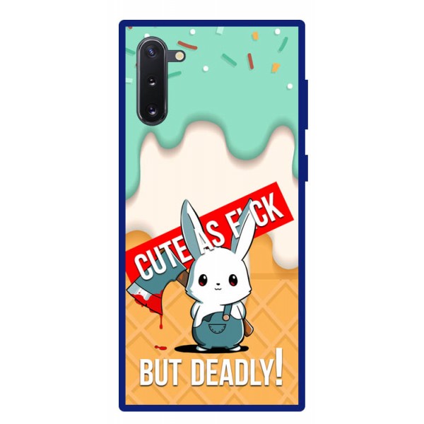 Husa Premium Spate Upzz Pro Anti Shock Compatibila Cu Samsung Galaxy Note 10, Model Cute Bunny, Rama Albastra itelmobile.ro imagine noua 2022