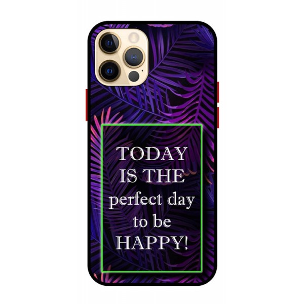 Husa Premium Spate Upzz Pro Anti Shock Compatibila Cu iPhone 12 Pro, Model Perfect Day, Rama Neagra