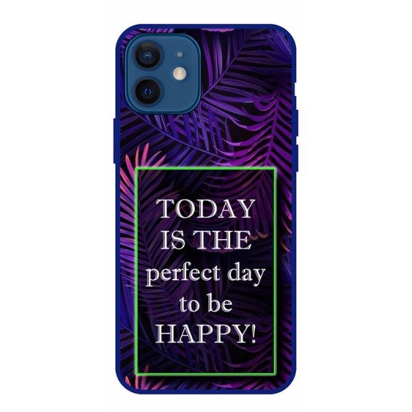 Husa Premium Spate Upzz Pro Anti Shock Compatibila Cu iPhone 12, Model Perfect Day, Rama Albastra geekmall.ro imagine noua tecomm.ro