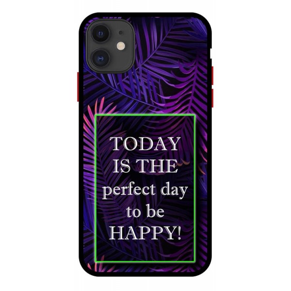 Husa Premium Spate Upzz Pro Anti Shock Compatibila Cu iPhone 11, Model Perfect Day, Rama Neagra